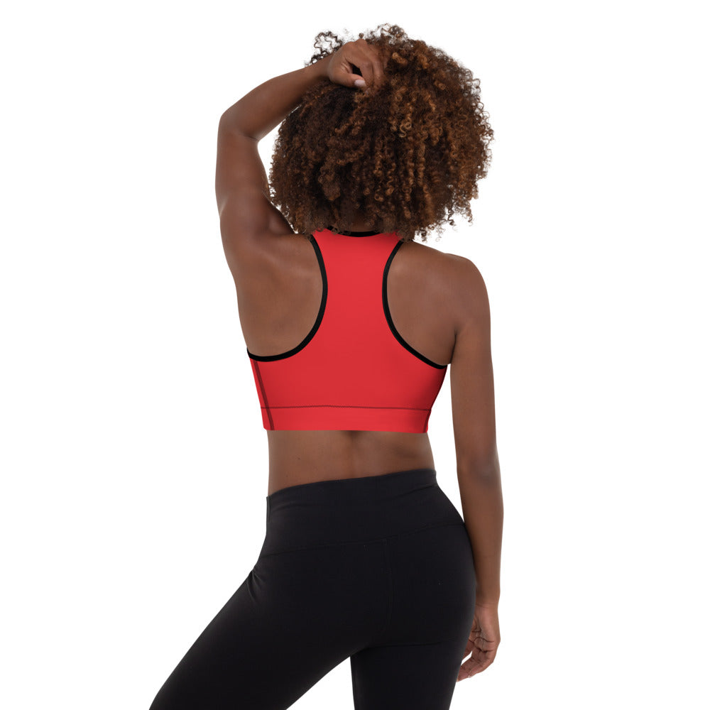 Determined Red Drip - Padded Sports Bra