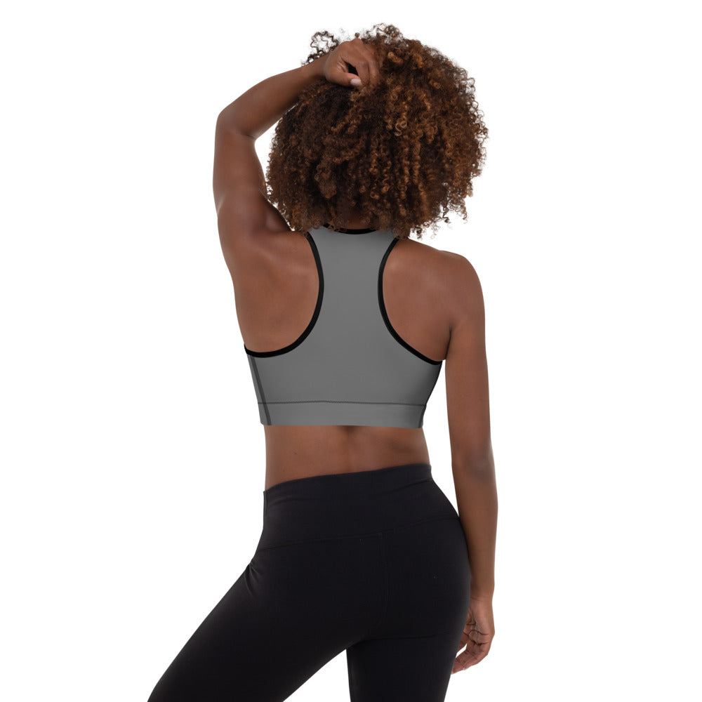 Determined Grey Drip - Padded Sports Bra