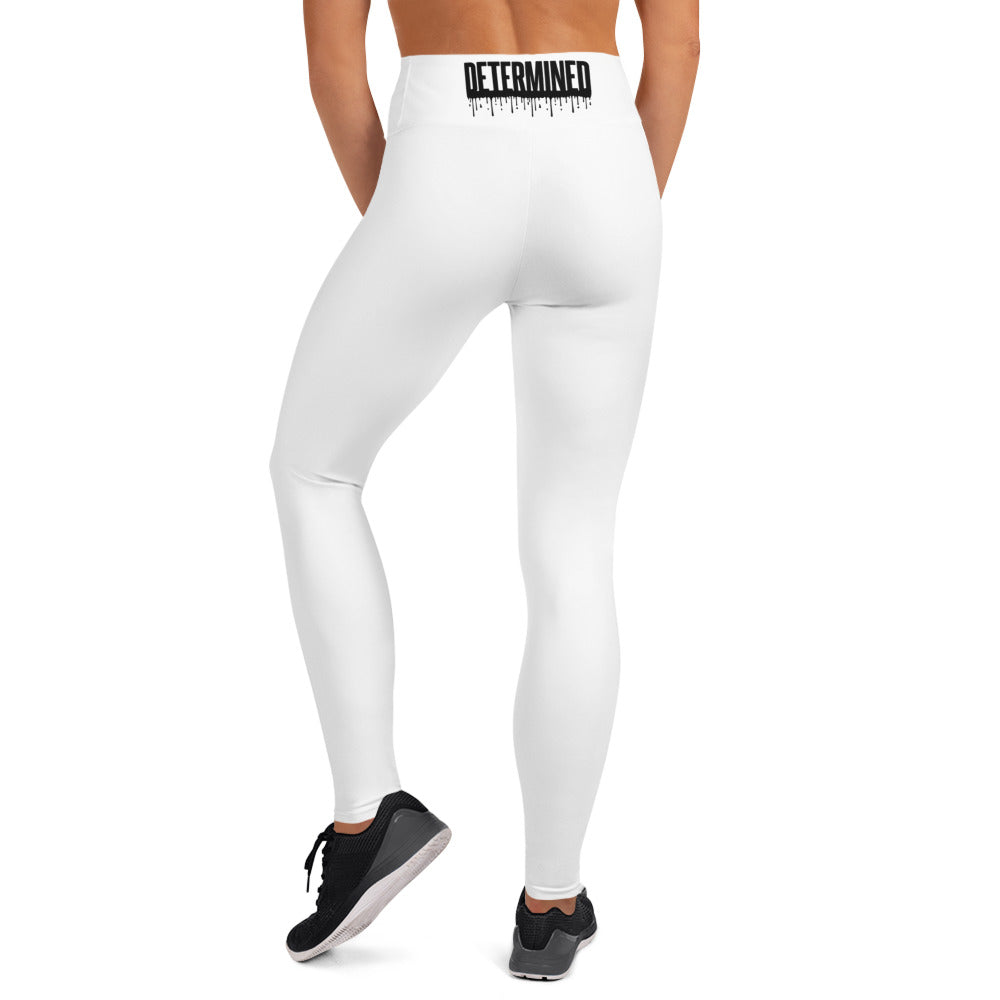 Determined Drip White - Yoga Leggings