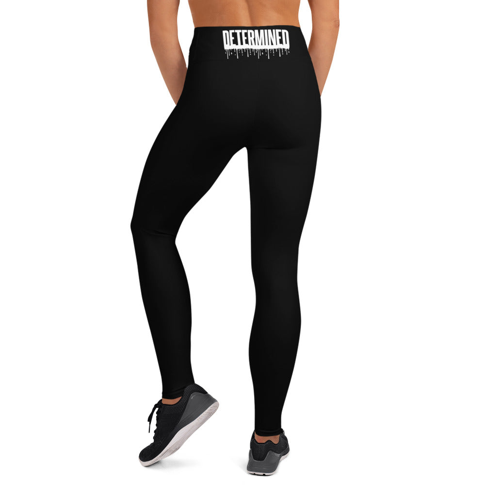 Determined Drip Black/White - Yoga Leggings