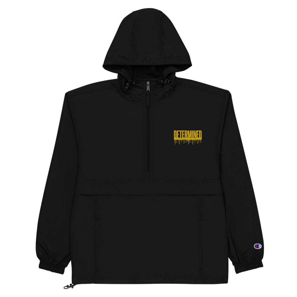 Determined Drip -  Embroidered Champion Packable Jacket