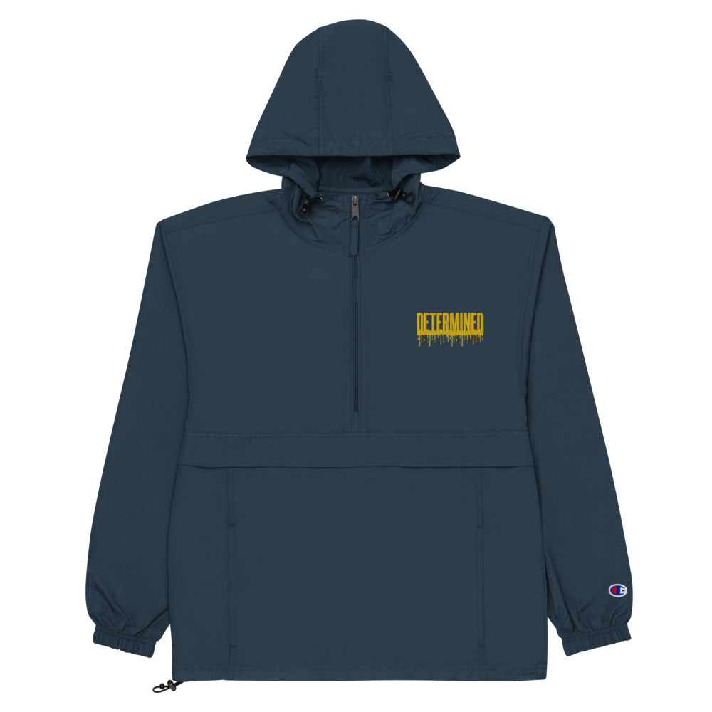 Determined Drip -  Embroidered Champion Packable Jacket